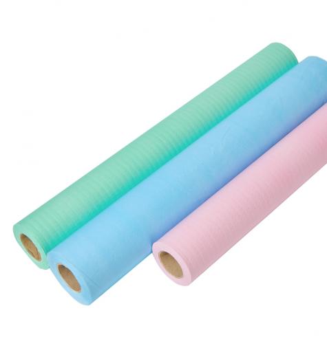 China Laminated Paper Film Roll Degradable Examination Bed Sheet Paper Film Roll Couch/Table Pad Manufacturer