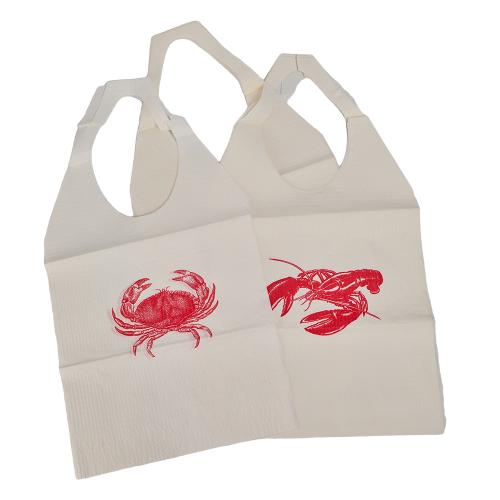 China Disposable Paper Apron Adult Bibs with Pocket 1~6 Color Print Protective Apron Manufacturer Manufacturer