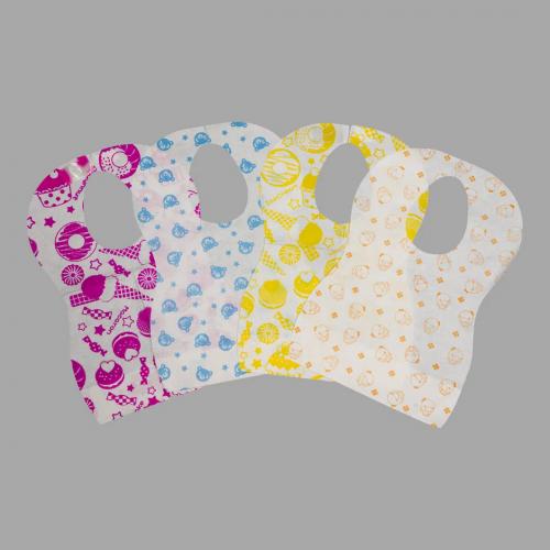 China Disposable Paper Laminated PE Film Baby Bibs Manufacturer