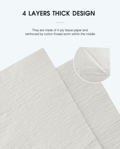China Telijie Scrim Reinforced Paper, 4 Layers 65g 30cm*40cm, Wet-Resistant CE Certified for Medical & Home Use Manufacturer