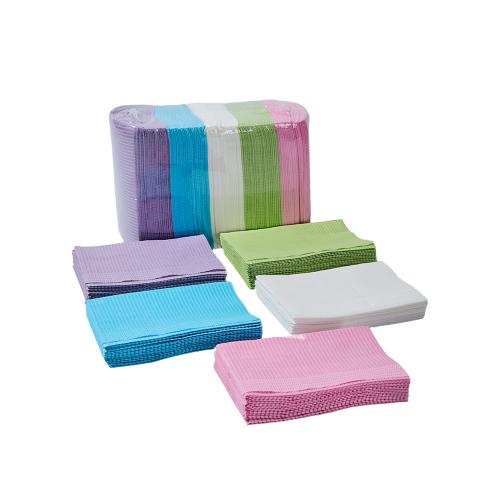 China Telijie Disposable Dental Bibs / Patient Napkins – 50×60cm, 2-Ply Paper + 1-Ply PE Film Manufacturer