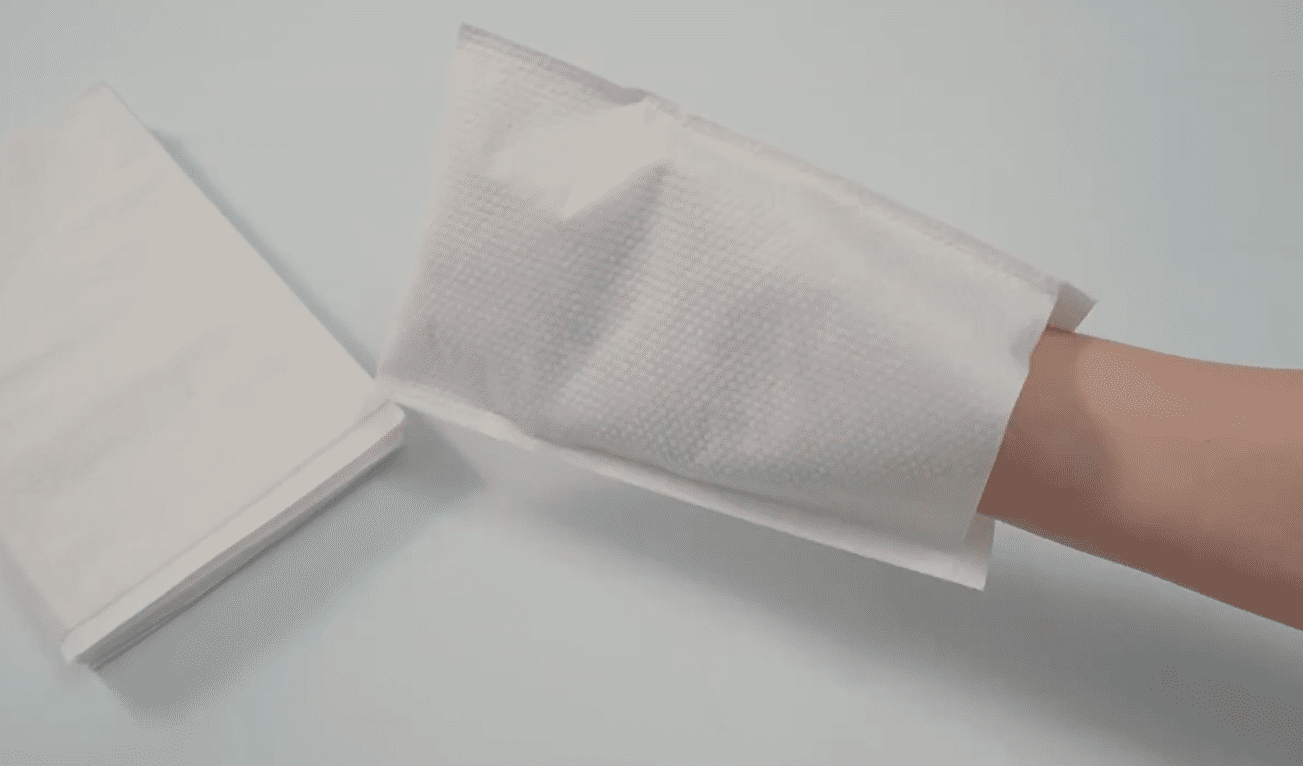 Disposable Non-Woven Washing Gloves Anti-Bacterial Eco-Friendly Rectangle Shape